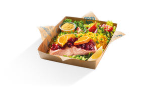 Zestaw obiadowy z łososiem z żurawiną