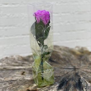 ROSA ETERNA CON TALLO COLOR LAVANDA