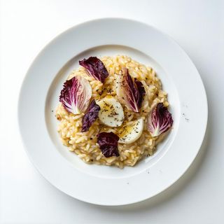 Risotto con radicchio e scamorza