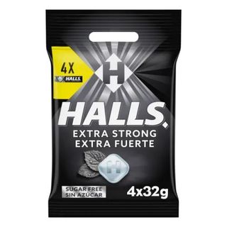 Caramelos Extra Fuerte Halls 4 Paquetes De 32 Gr.