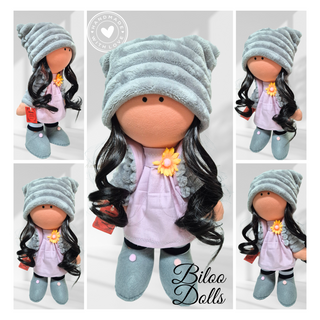 Papusa handmade BILOO- Isabella, inaltime 40 cm