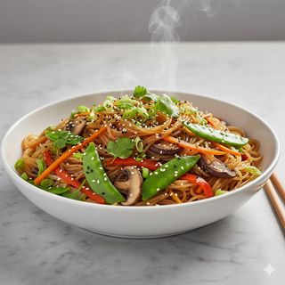 Spaghetti di soia con verdure