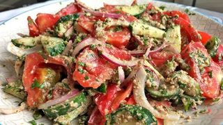 კიტრი პომიდვრის სალათი ნიგვზით 350 გრ