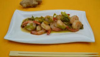 C96. Gamberi alla piastra con porro