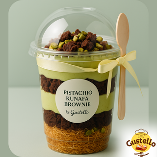 Pistachio Kunafa Brownie Cup