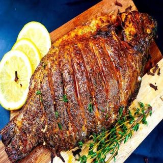 Grilled Fish with chips + salad