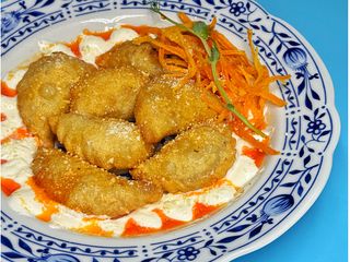 Обсмажені вареники з курячою печінкою (200g)