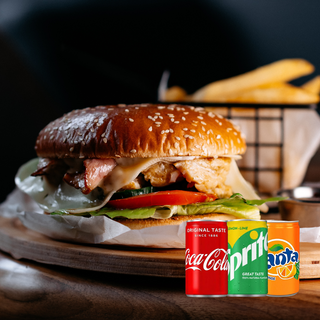 Chicken Burger with French Fries + Coca-Cola FOR FREE