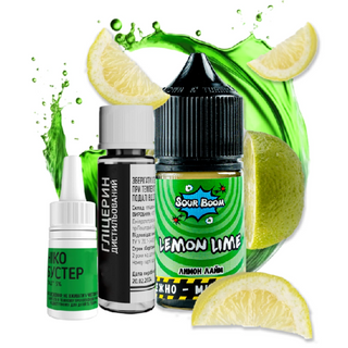 Набір Для Приготування Сольової Рідини Sour Boom Lemon Lime 30 Ml 50 Mg