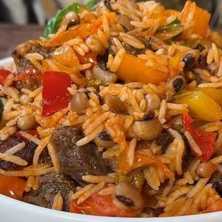 Local rice and beans 