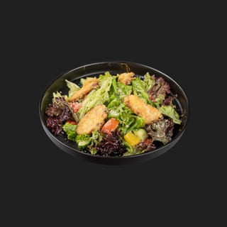 Теплый салат с курицей