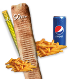 Rollo Amerykańskie wege (mega), frytki, Pepsi 0.33l