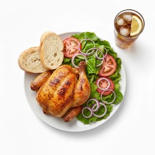 Menú 1/2 Pollo Con Bebida Y Pan