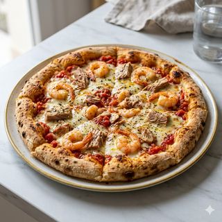 Pizza De Atún Y Gambas