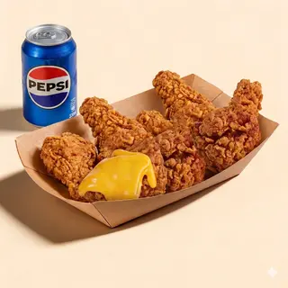 Pohovana krilca +Pepsi