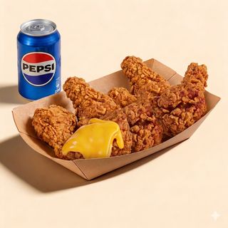 Pohovana krilca +Pepsi