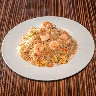 150. Spaghetti di riso con gamberi