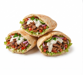 Menú 3 pitas + patatas + bebida (2 lt.)