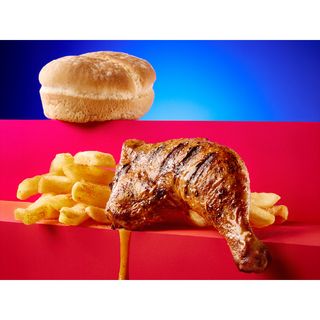 1/4 Chicken, Chips & Roll