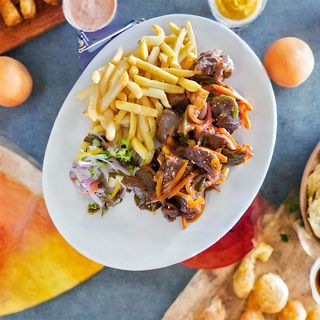 Chips & Pan Fried Goat