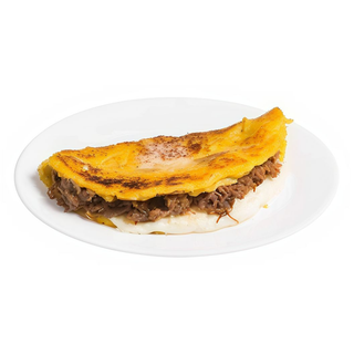 Cachapa con Doble de Queso de Mano Y Carne Mechada