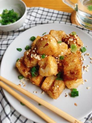 Tofu frito  soja