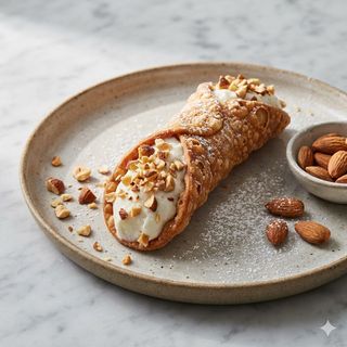 Cannolo di ricotta con mandorle