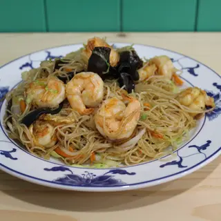 Massa de arroz com gambas