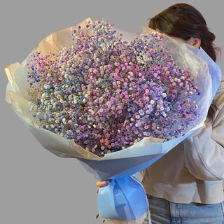 Bukiet kolorowej gipsówki 