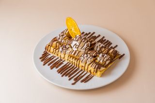 Вафли с бананом