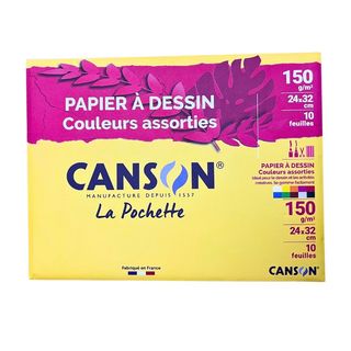 Pochette Dessin Canson 10 Couleurs 150g 24*32cm