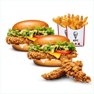 2 Burger La Coronel + 2 Patatas + 2 Tiras