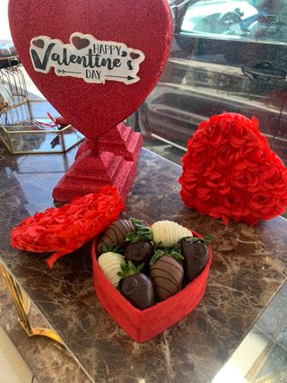 Coffret Moyen Coeur Fraises Au Chocolat