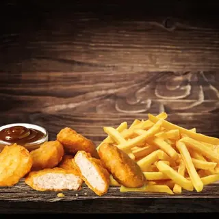 Queijo Nuggets de Frango com Batatas pequenas