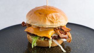 Single Blue Porky Smash Burger