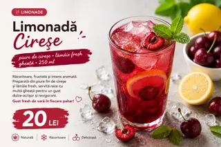 Limonadă Cireșe lămâie fresh • gheață • 250 ml
