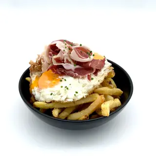 Huevos Estrellados con Jamón Ibérico de Bellota 