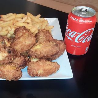 Alitas (5 Uds.) Con Patatas Y Bebida