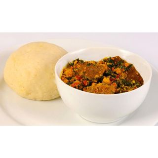 Semovita, Egusi & chicken.
