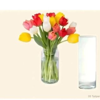 15 tulipani misti con vaso
