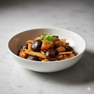 Pollo Con Setas China Y Bambú