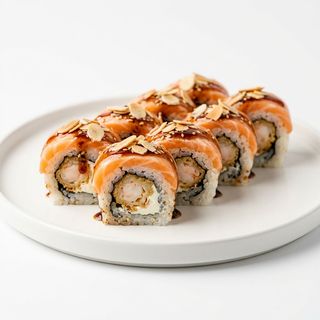 Uramaki tempura mandorle