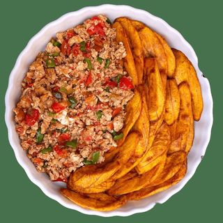 Fried Plantain And Egg Sauce