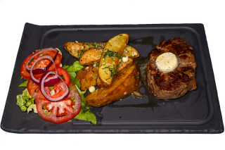 Muschi de vita la gratar servit cu unt