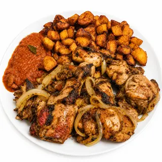 Demi Poulet  Grillé & Alloco