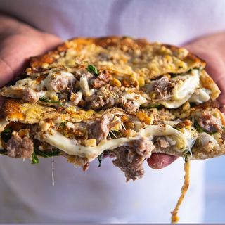 Diavoletto pancetta, funghi piccanti e provola - grande