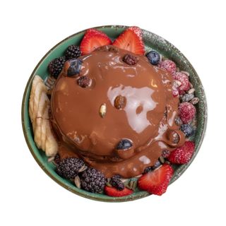 Desayuno de pancake de Nutella