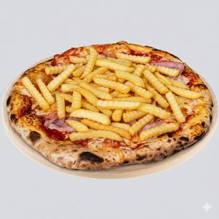 Pizza prosciutto cotto e patate fritte