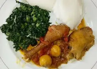 Chicken wet fry with ugali