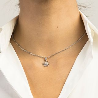 Colgante Eguzkilore Plata y circonita. (El amuleto protector).